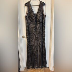 R&M Richards Black Sequin Dress 22W